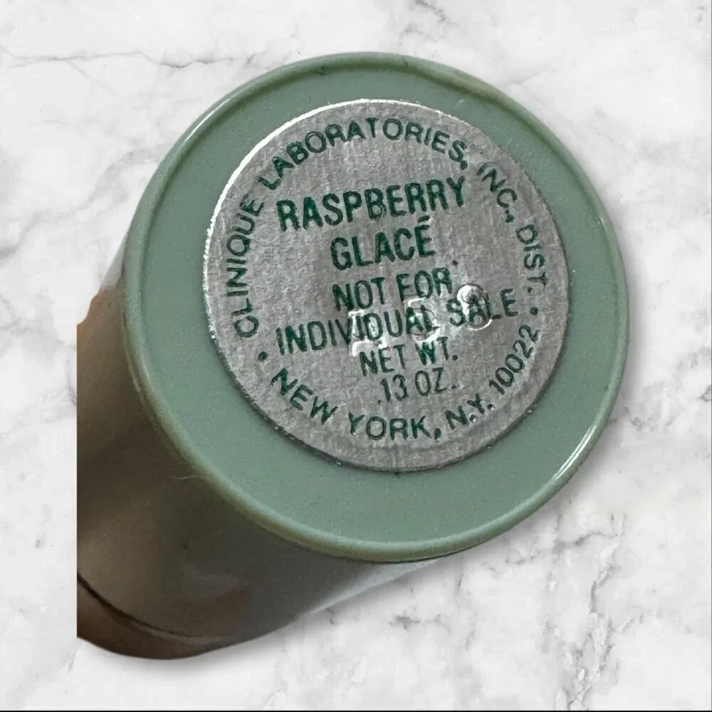 Clinique Raspberry Glace Lipstick Full Size New Size Green Tube